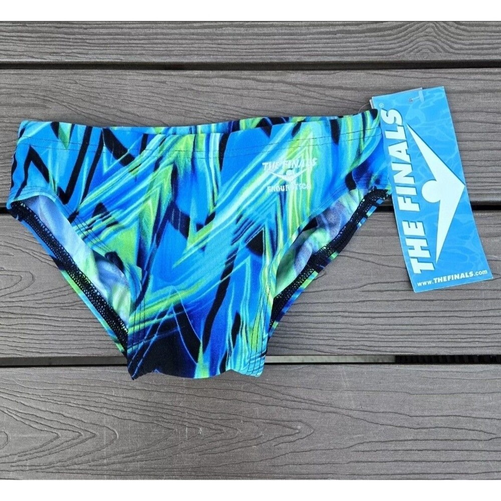 The Finals Blue/Green Onyx Racer Briefs, Mens Size 32 NEW